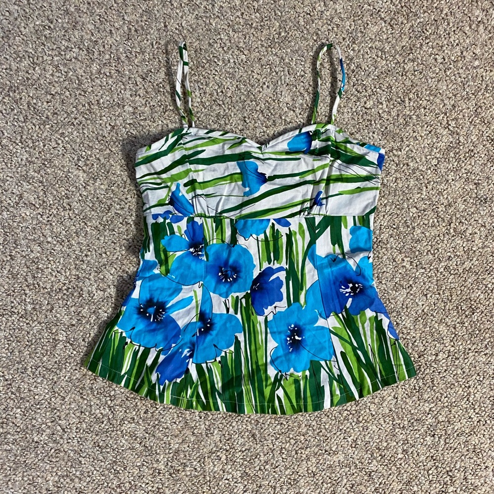 floral print tank top vintage handmade